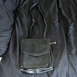 Black Leather Fossil Crossbody Purse
